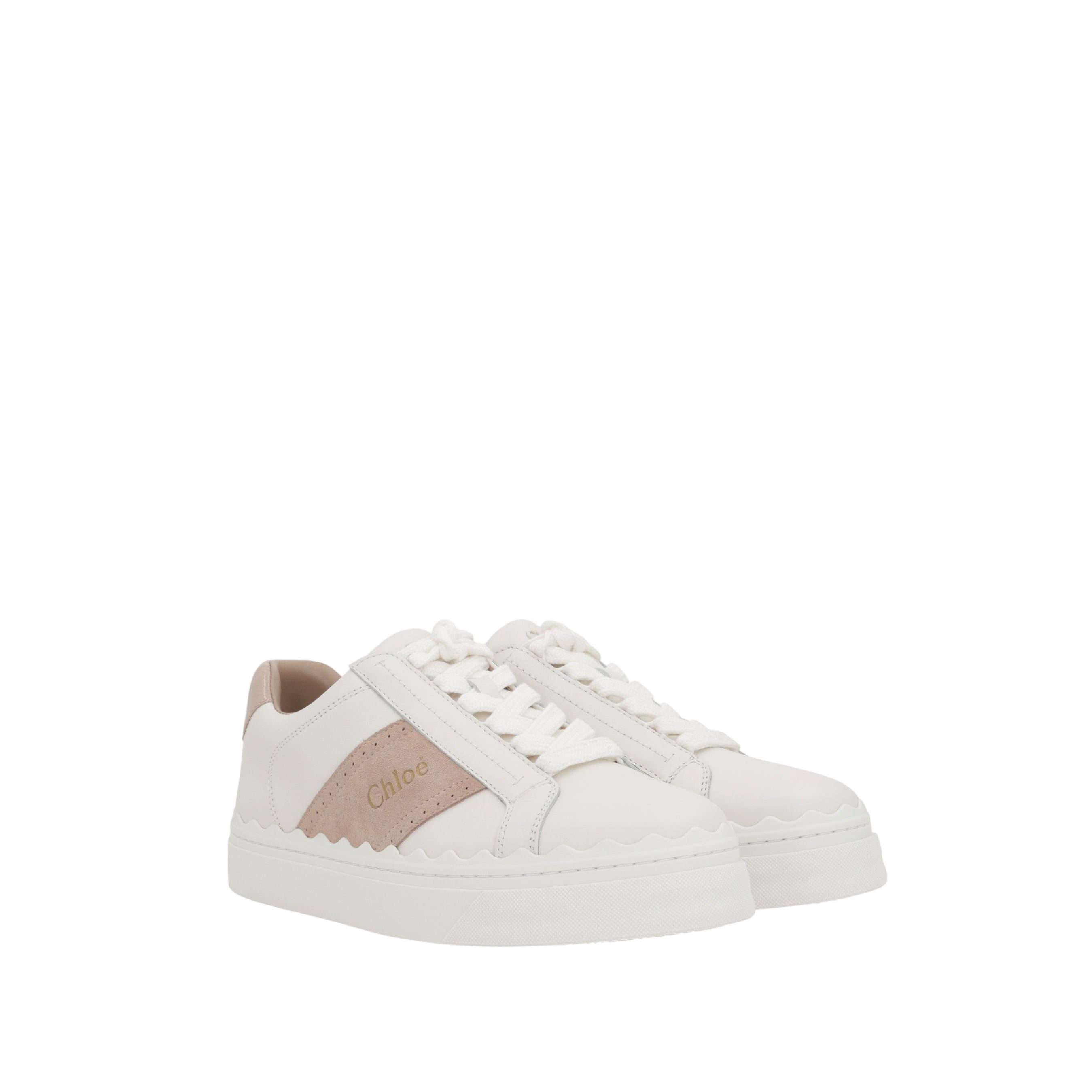 Lauren Smooth Leather and Suede Sneakers-CHLOÉ-JOHN JULIA