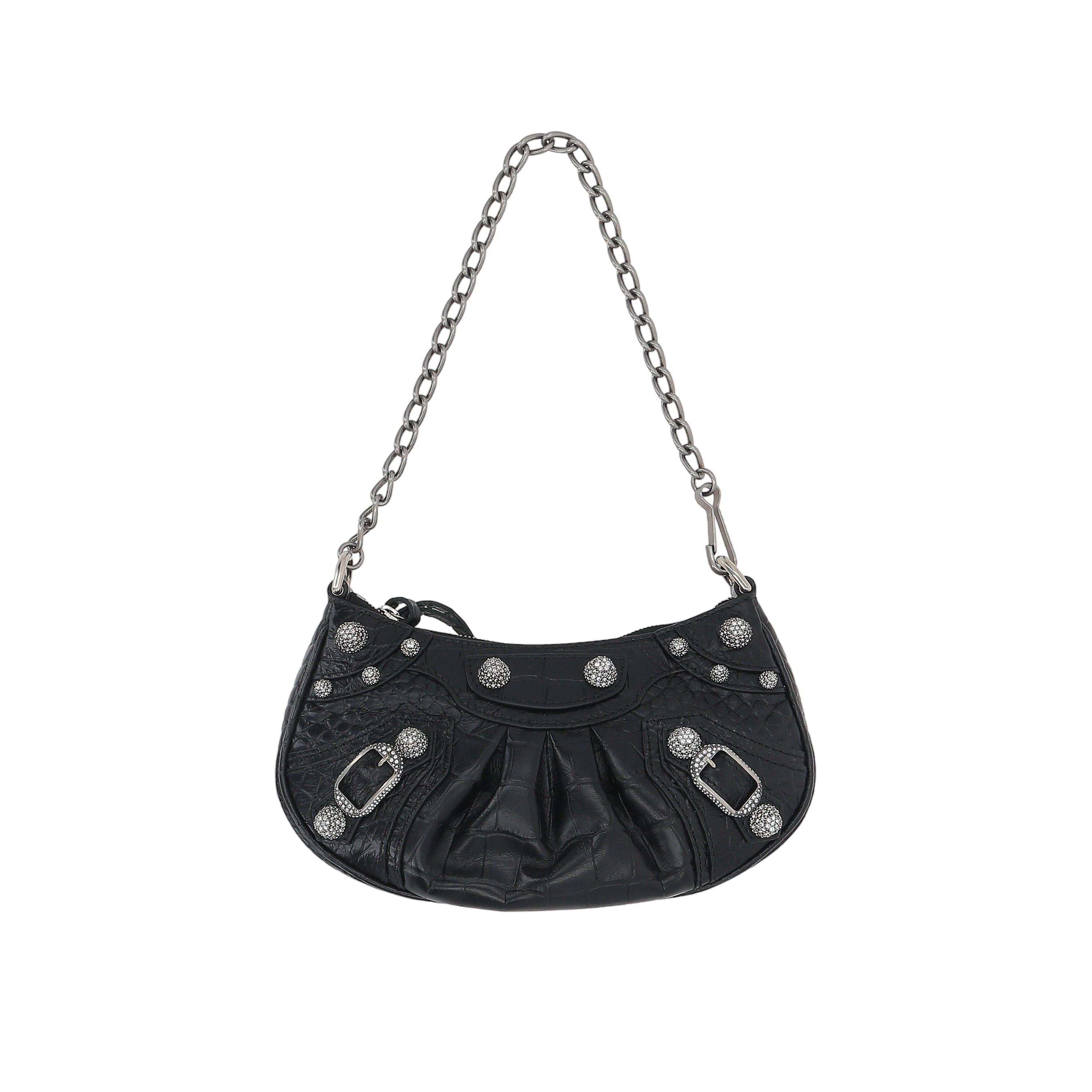 Le Cagole Mini Crocodile-Embossed Shoulder Bag-BALENCIAGA-JOHN JULIA