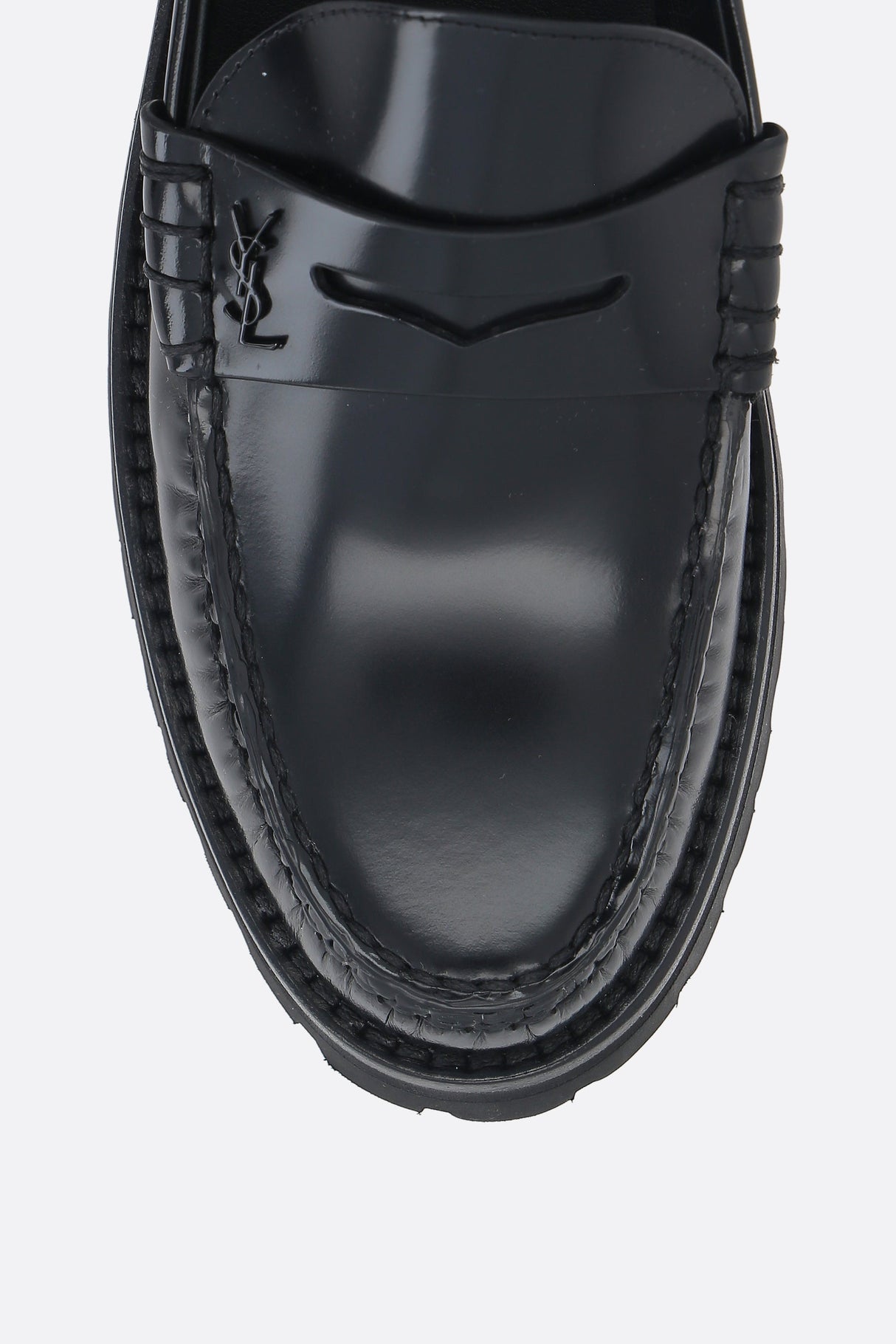 Le Loafer Monogram Shiny Leather Loafers-SAINT LAURENT-JOHN JULIA