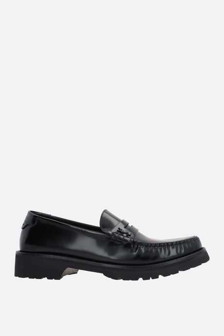 Le Loafer Monogram Shiny Leather Loafers-SAINT LAURENT-JOHN JULIA