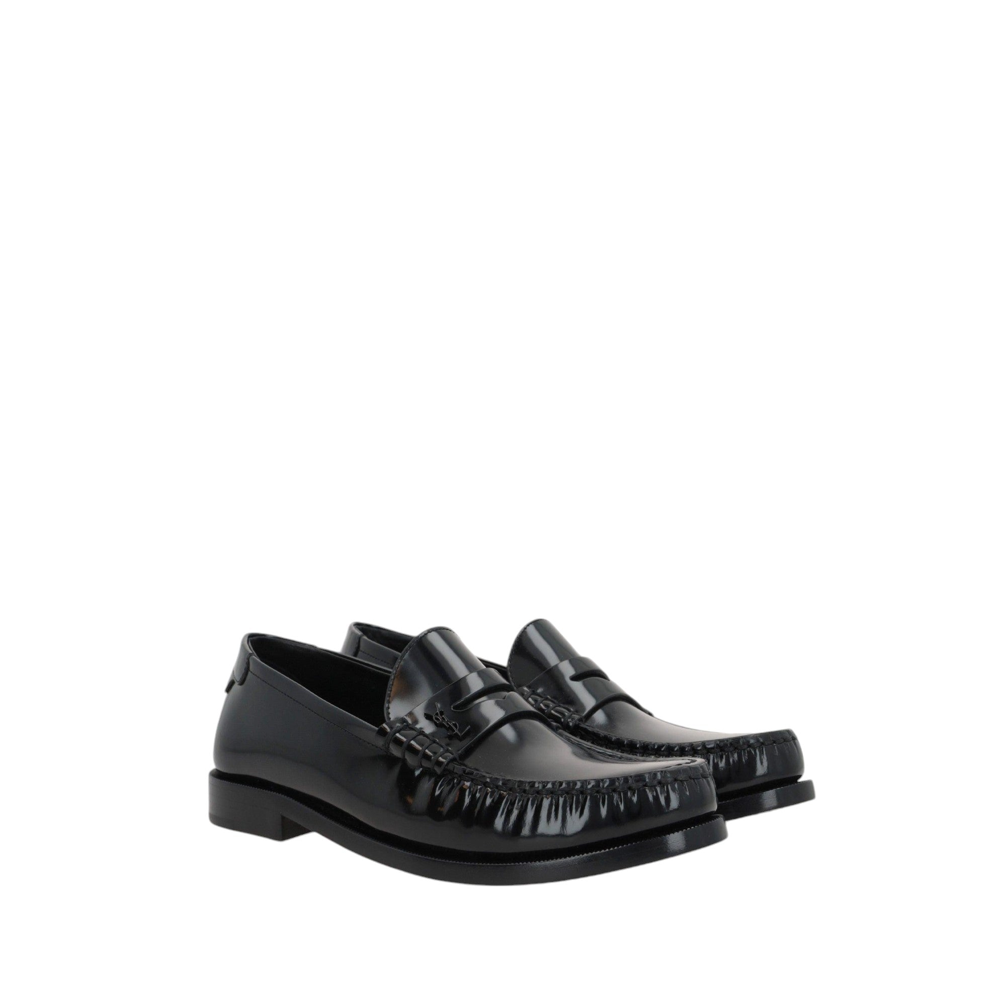 Le Loafer Shiny Leather Penny Loafers-SAINT LAURENT-JOHN JULIA