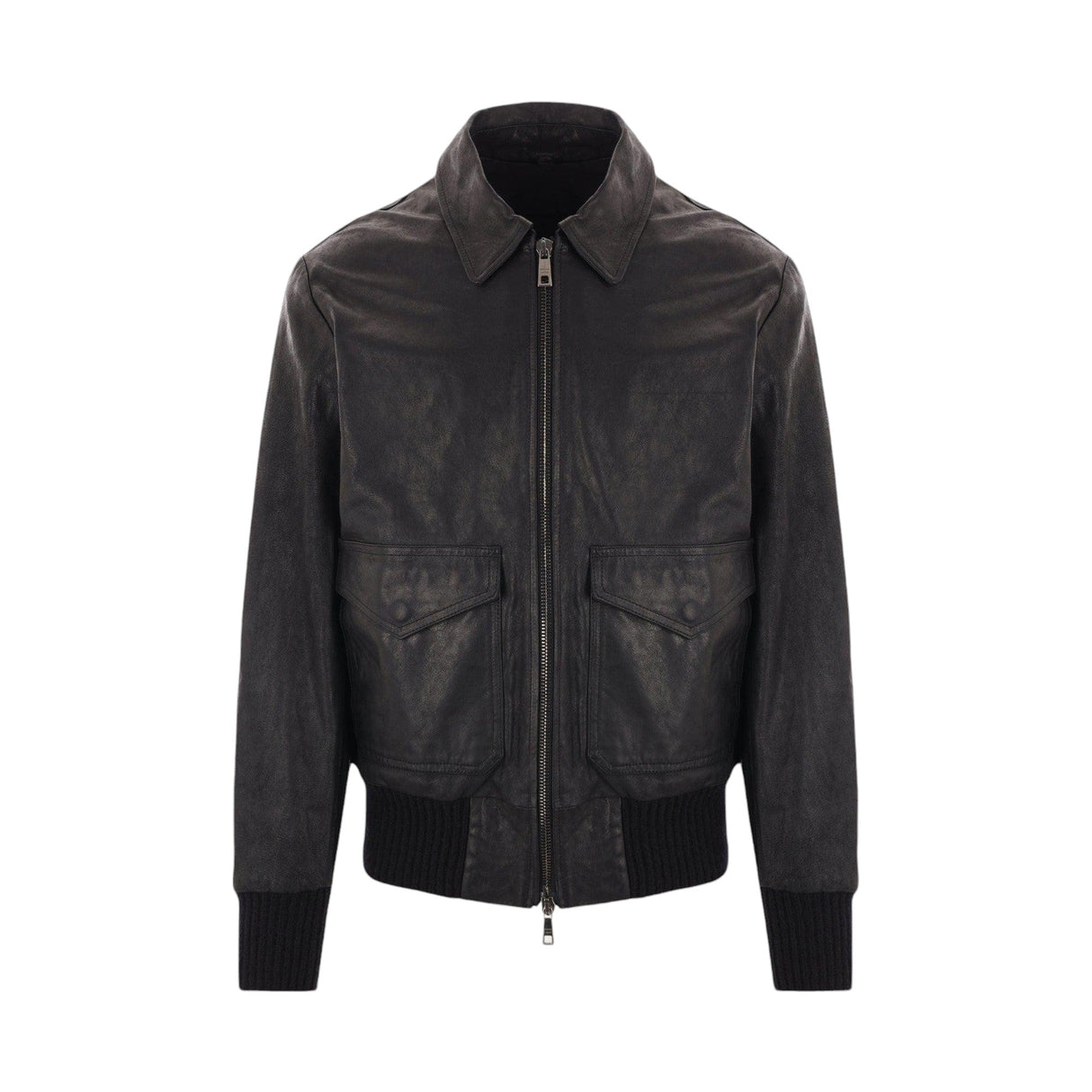 Leather Aviator Jacket-GIORGIO BRATO-JOHN JULIA