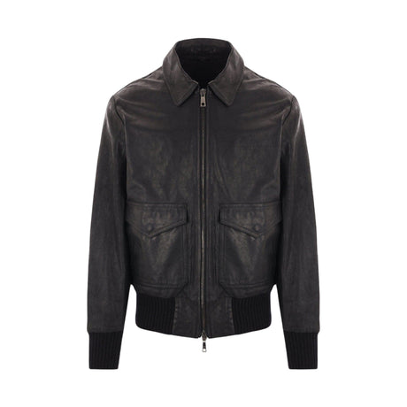 Leather Aviator Jacket-GIORGIO BRATO-JOHN JULIA