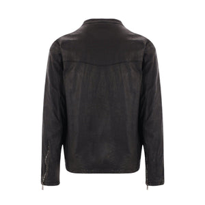 Leather Biker Jacket-GIORGIO BRATO-JOHN JULIA