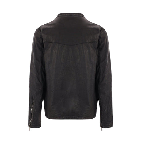 Leather Biker Jacket-GIORGIO BRATO-JOHN JULIA