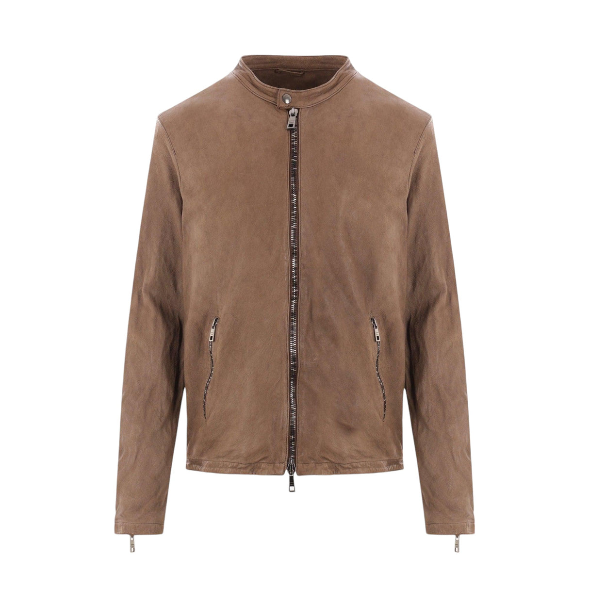 Leather Biker Jacket-GIORGIO BRATO-JOHN JULIA