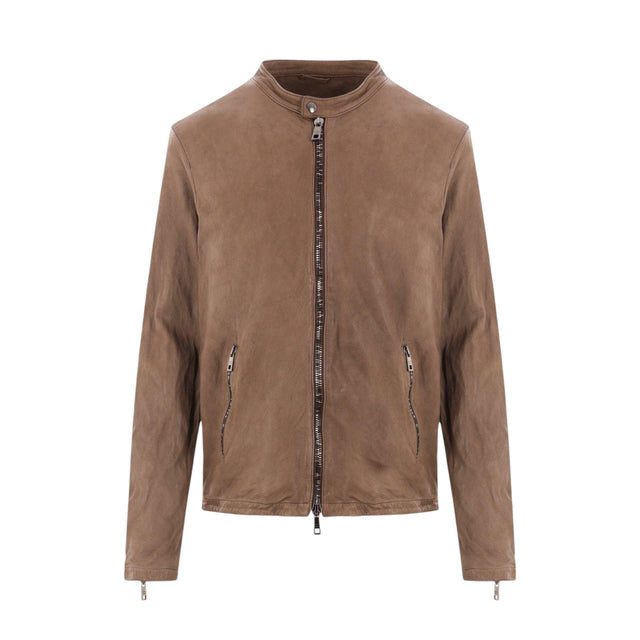 Leather Biker Jacket-GIORGIO BRATO-JOHN JULIA