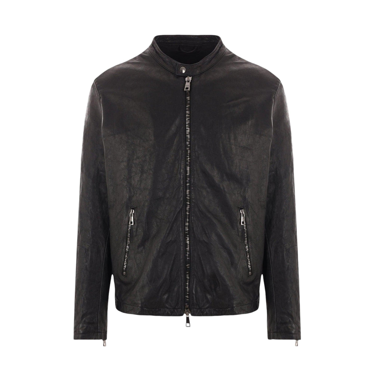 Leather Biker Jacket-GIORGIO BRATO-JOHN JULIA