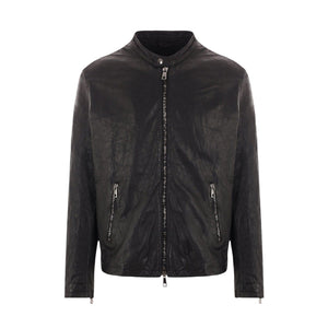 Leather Biker Jacket-GIORGIO BRATO-JOHN JULIA