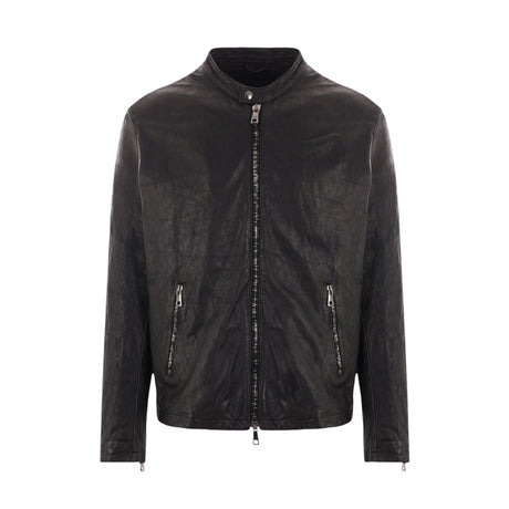 Leather Biker Jacket-GIORGIO BRATO-JOHN JULIA