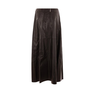 Leather Irina Midi Skirt-ARMA-JOHN JULIA