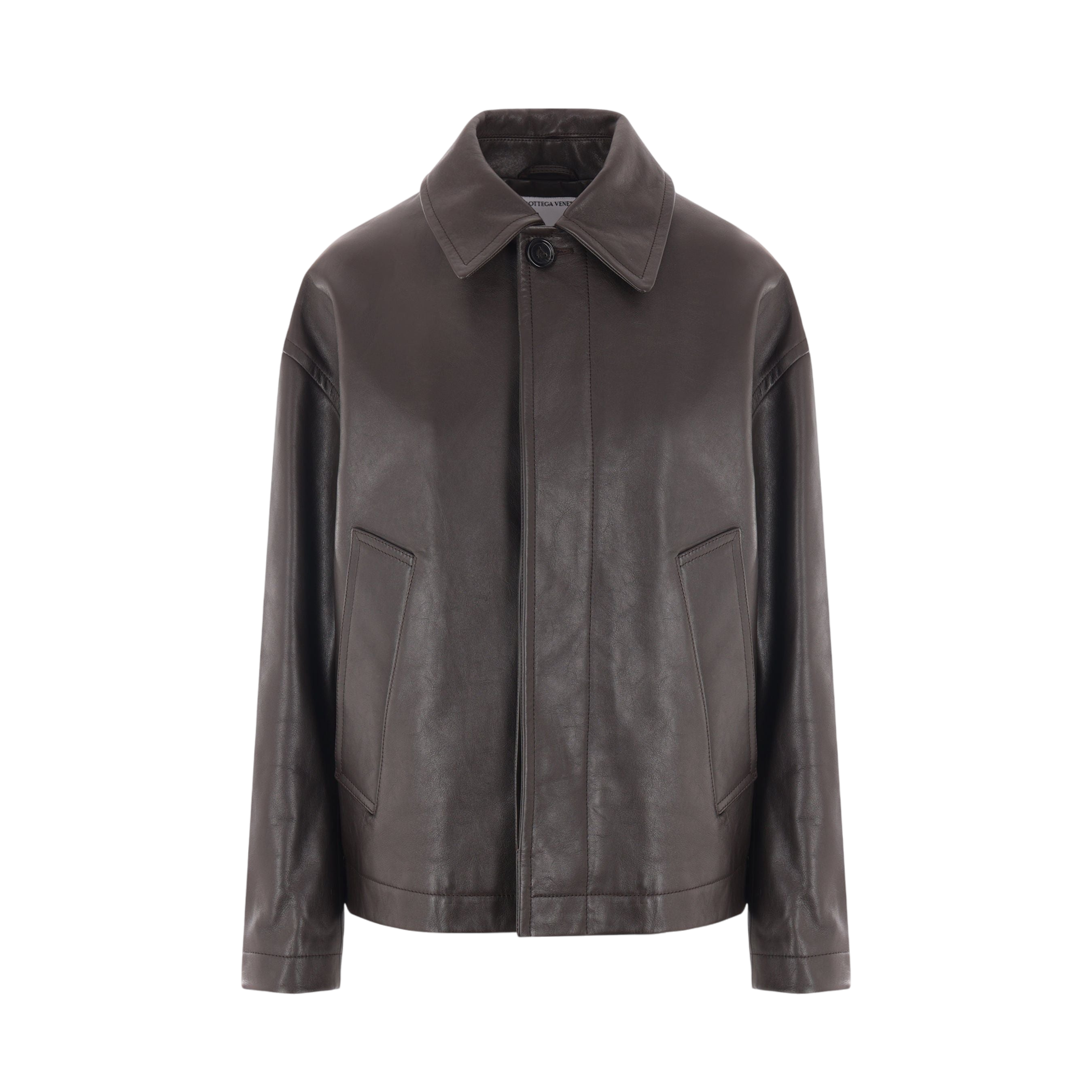 Leather Padded Jacket-BOTTEGA VENETA-JOHN JULIA