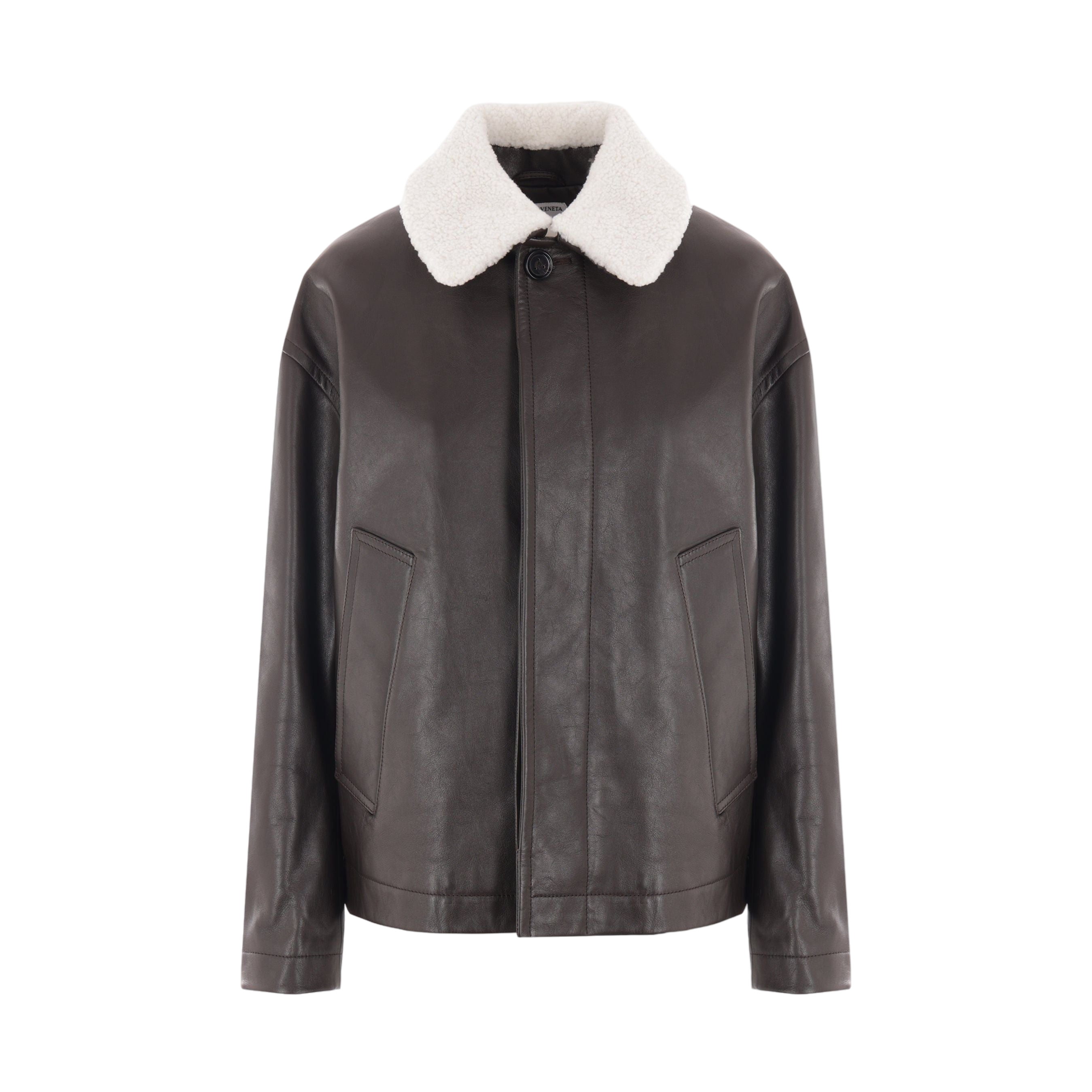 Leather Padded Jacket-BOTTEGA VENETA-JOHN JULIA