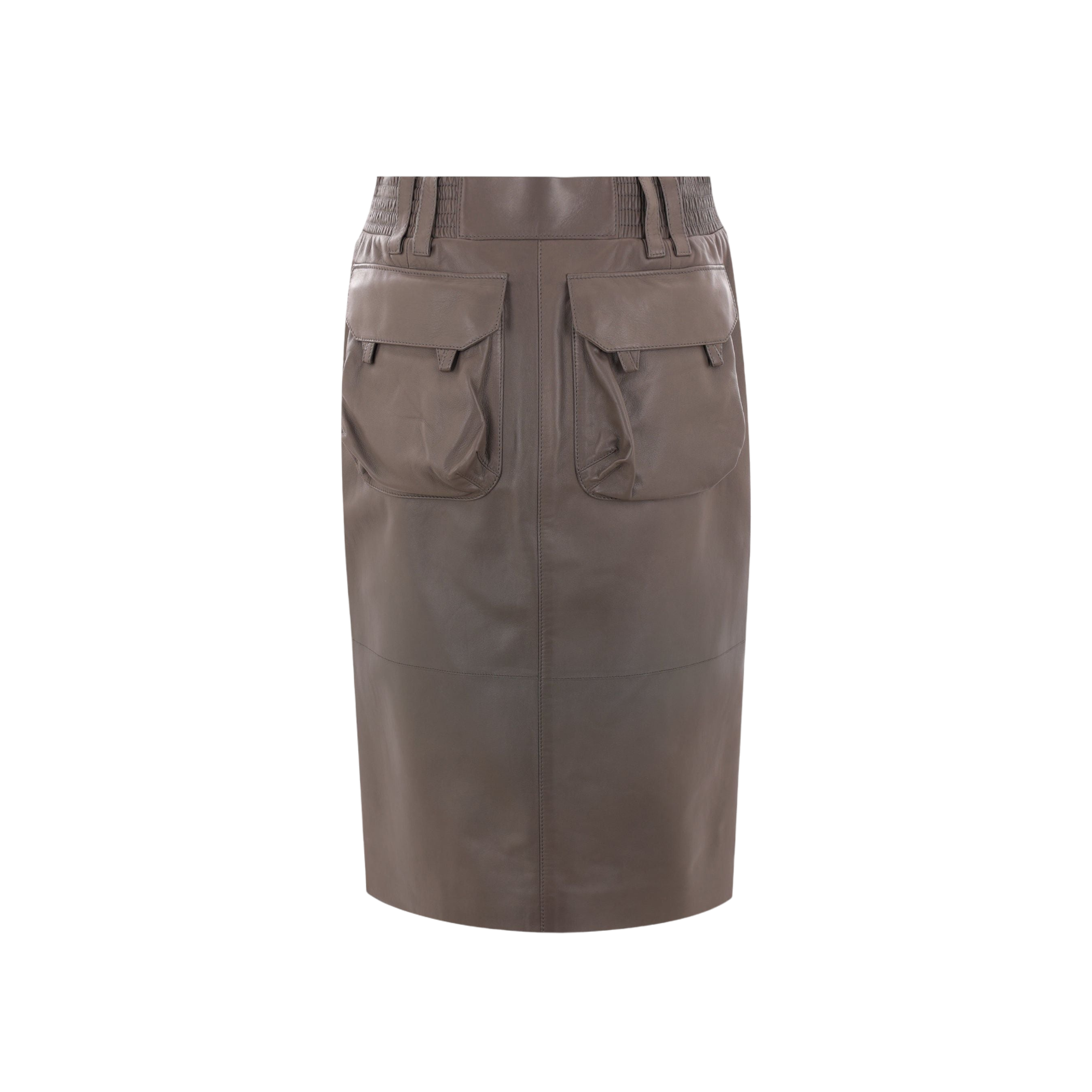 Leather Pencil Skirt-SAINT LAURENT-JOHN JULIA