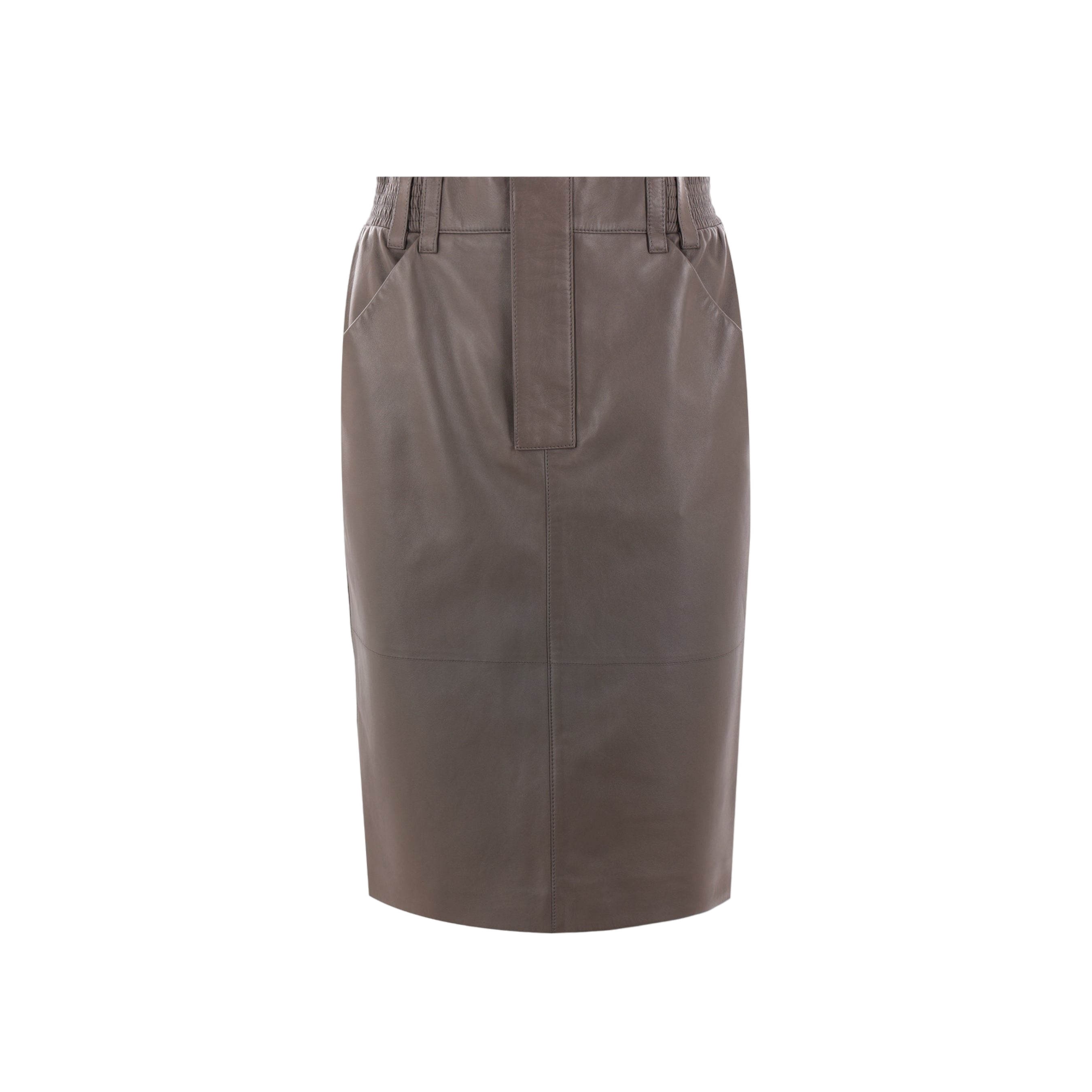 Leather Pencil Skirt-SAINT LAURENT-JOHN JULIA