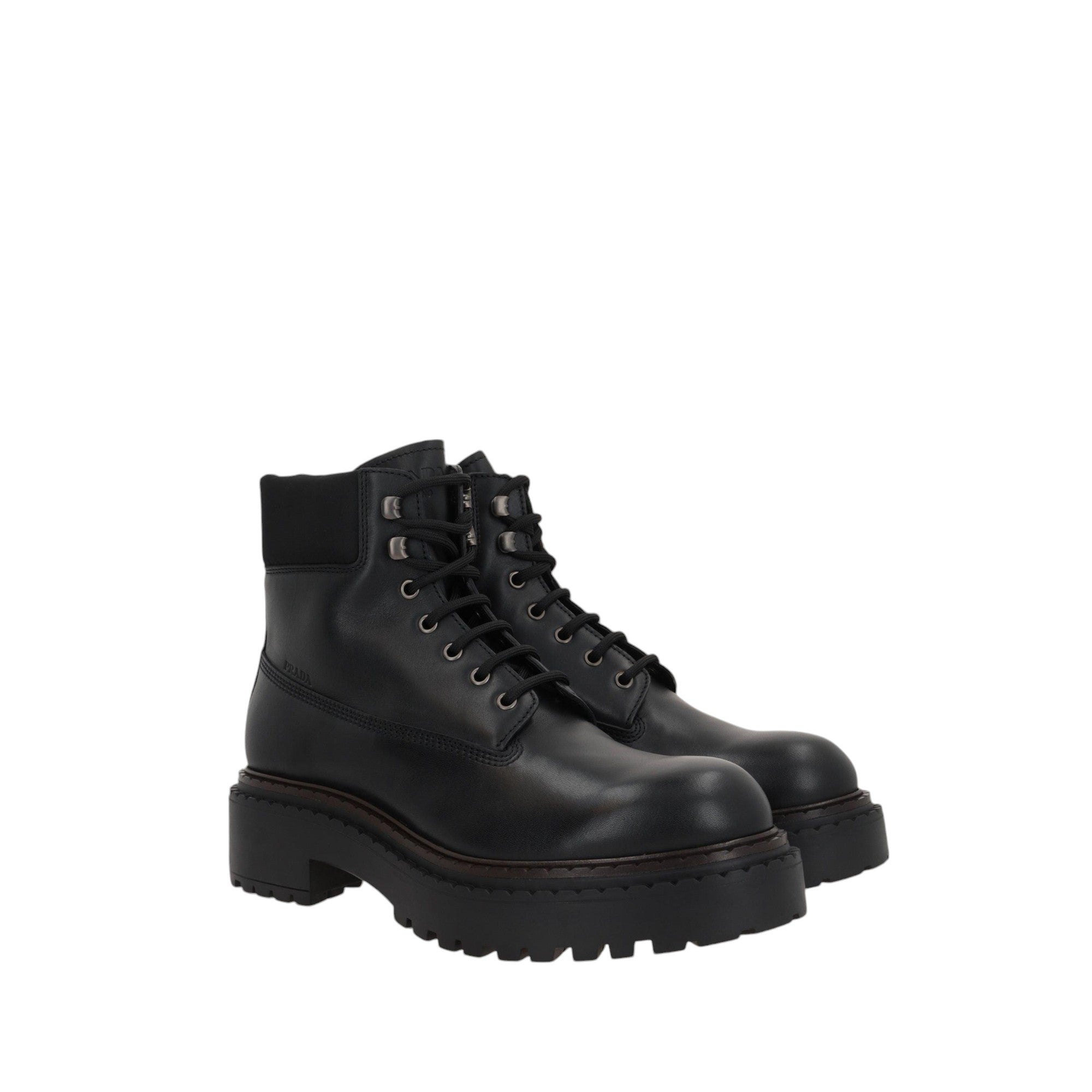 Leather Re-Nylon Combat Boots-PRADA-JOHN JULIA