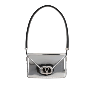 Letter Metallic Leather Shoulder Bag-VALENTINO GARAVANI-JOHN JULIA