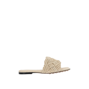 Lido Raffia Slide Sandals-BOTTEGA VENETA-JOHN JULIA