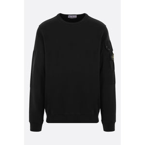 Logo Badge Cotton Jersey Sweatshirt-STONE ISLAND-JOHN JULIA