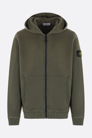 Logo Badge Jersey Full-zip Hoodie-STONE ISLAND-JOHN JULIA