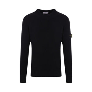 Logo Badge Ribbed Wool Sweater-STONE ISLAND-JOHN JULIA