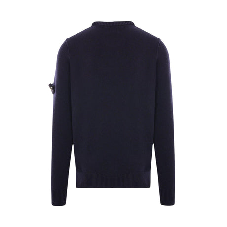 Logo Badge Wool Sweater-STONE ISLAND-JOHN JULIA