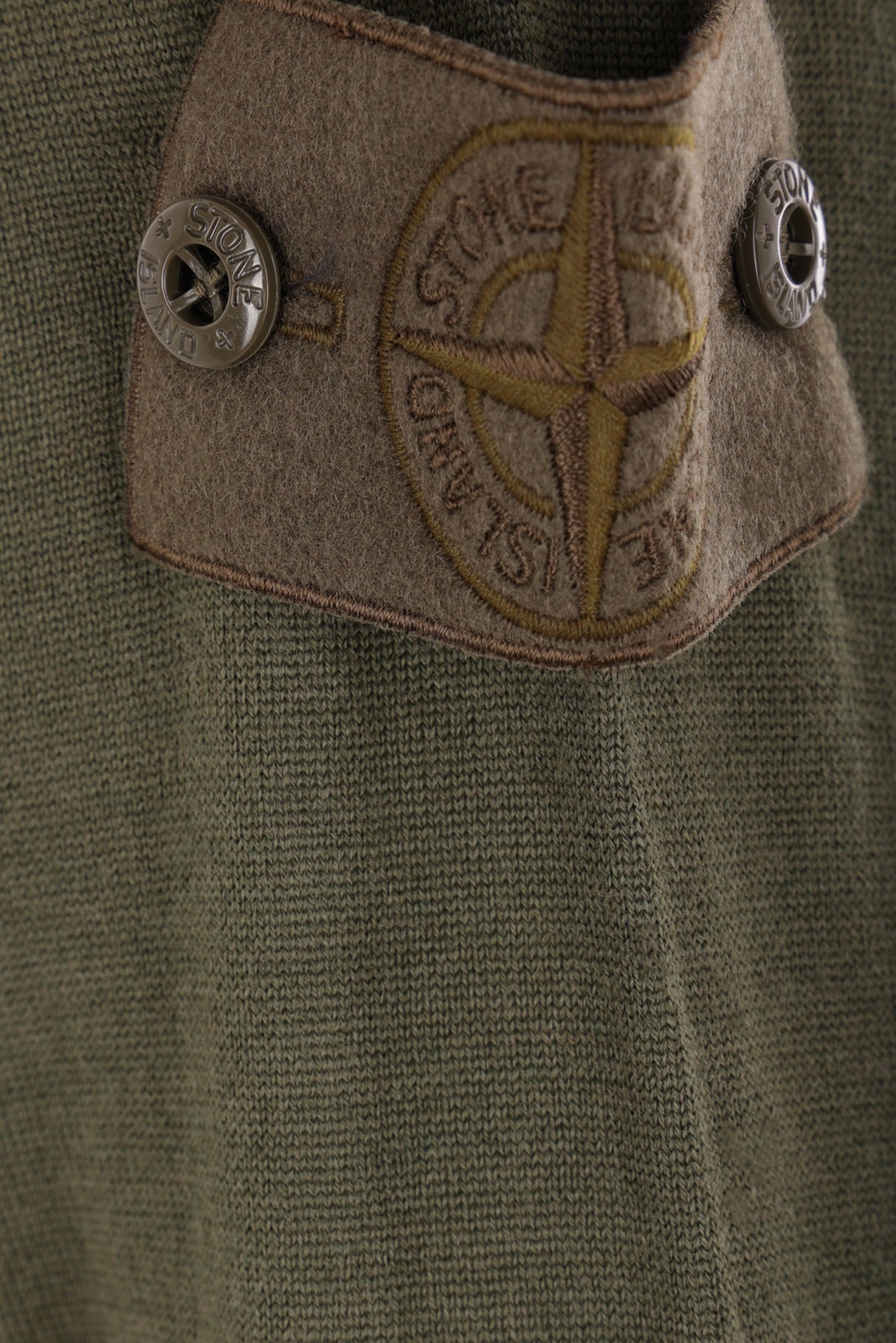 Logo Badge Wool Sweater-STONE ISLAND-JOHN JULIA