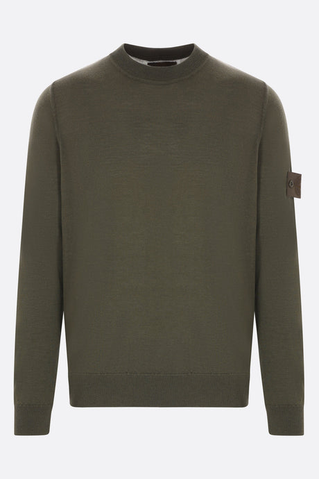 Logo Badge Wool Sweater-STONE ISLAND-JOHN JULIA