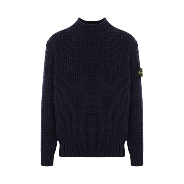 Logo Badge Wool Sweater-STONE ISLAND-JOHN JULIA