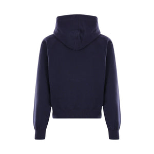 Logo Embroidered Fleece Hoodie-SAINT LAURENT-JOHN JULIA