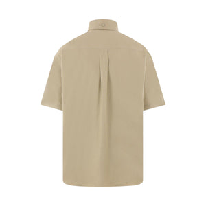 Logo Embroidered Oxford Short-sleeved Shirt-BURBERRY-JOHN JULIA