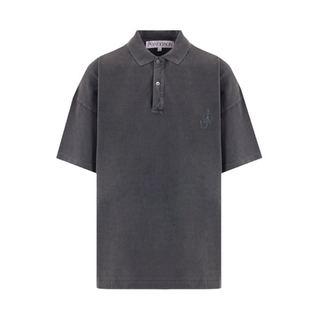 Logo Embroidered Piquet Oversized Polo-JW ANDERSON-JOHN JULIA