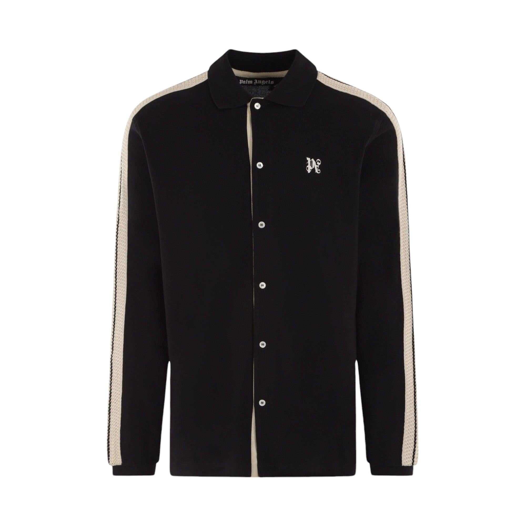 Logo Embroidered Piquet Shirt-PALM ANGELS-JOHN JULIA