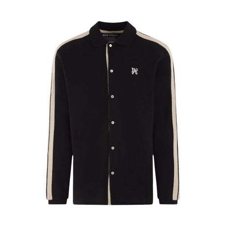 Logo Embroidered Piquet Shirt-PALM ANGELS-JOHN JULIA