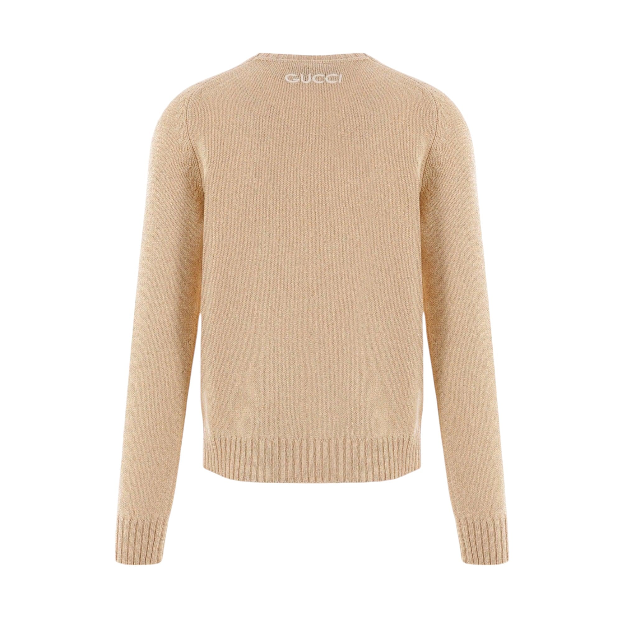 Logo Embroidered Wool Sweater-GUCCI-JOHN JULIA