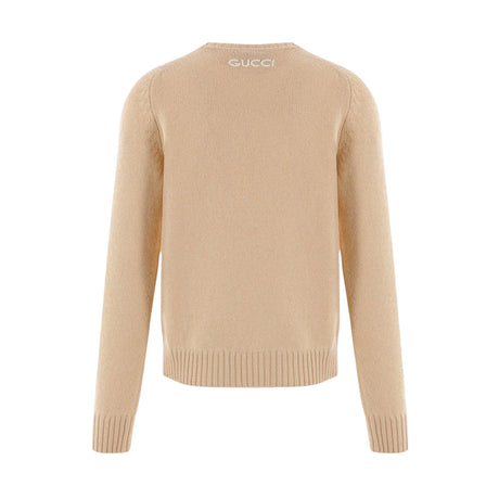 Logo Embroidered Wool Sweater-GUCCI-JOHN JULIA