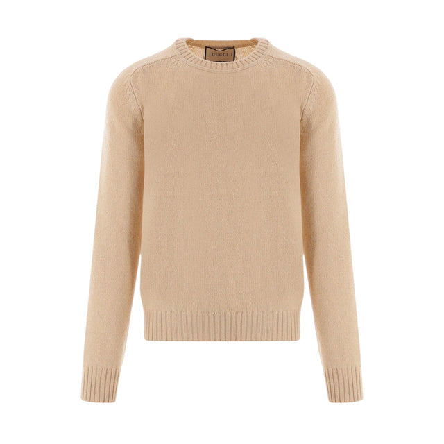 Logo Embroidered Wool Sweater-GUCCI-JOHN JULIA