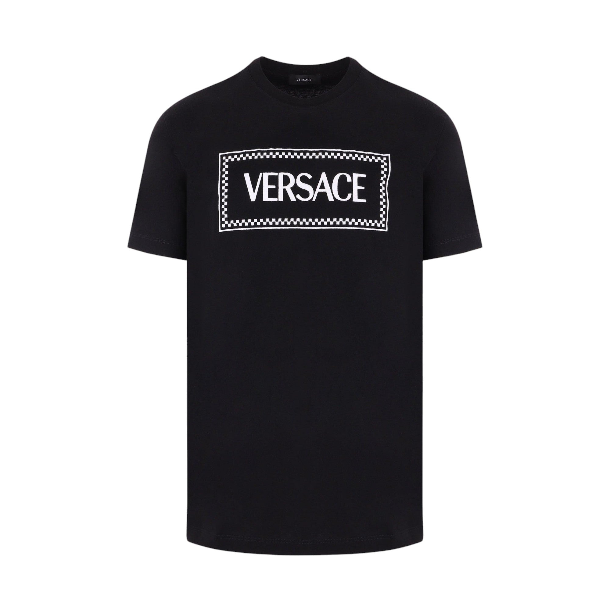 Logo Embroidery Cotton T-shirt-VERSACE-JOHN JULIA