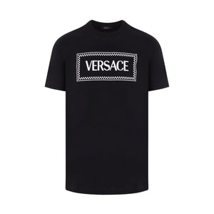 Logo Embroidery Cotton T-shirt-VERSACE-JOHN JULIA