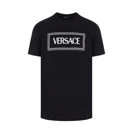 Logo Embroidery Cotton T-shirt-VERSACE-JOHN JULIA