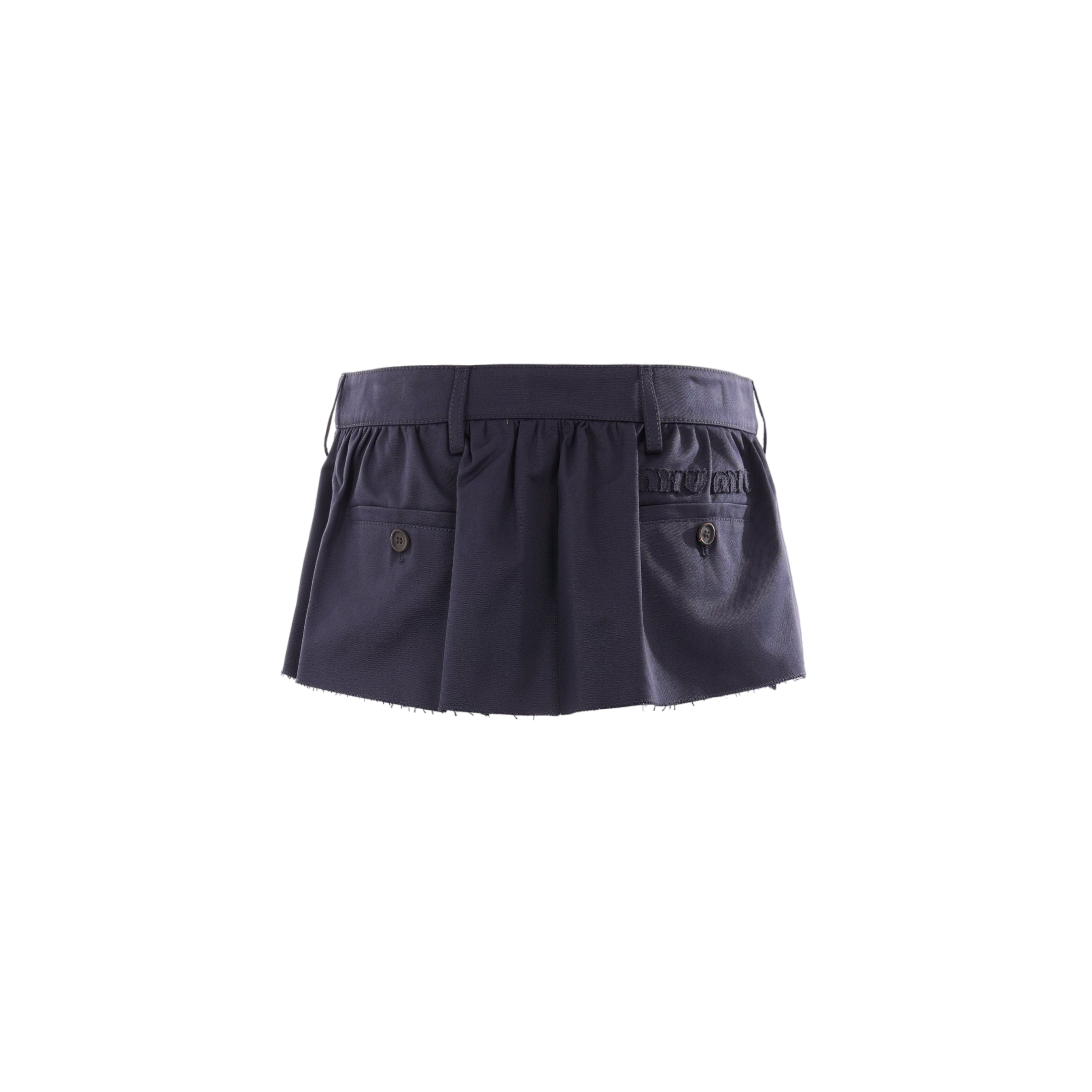 Logo Patch Gabardine Miniskirt-MIU MIU-JOHN JULIA