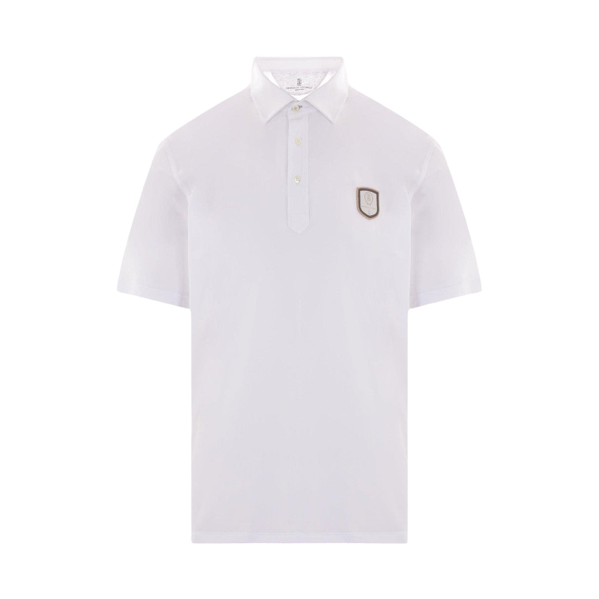 Logo Patch Jersey Polo Shirt-BRUNELLO CUCINELLI-JOHN JULIA