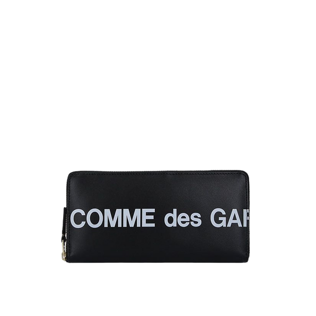 Logo Print Smooth Leather Zip-Around Wallet-COMME des GARCONS WALLET-JOHN JULIA