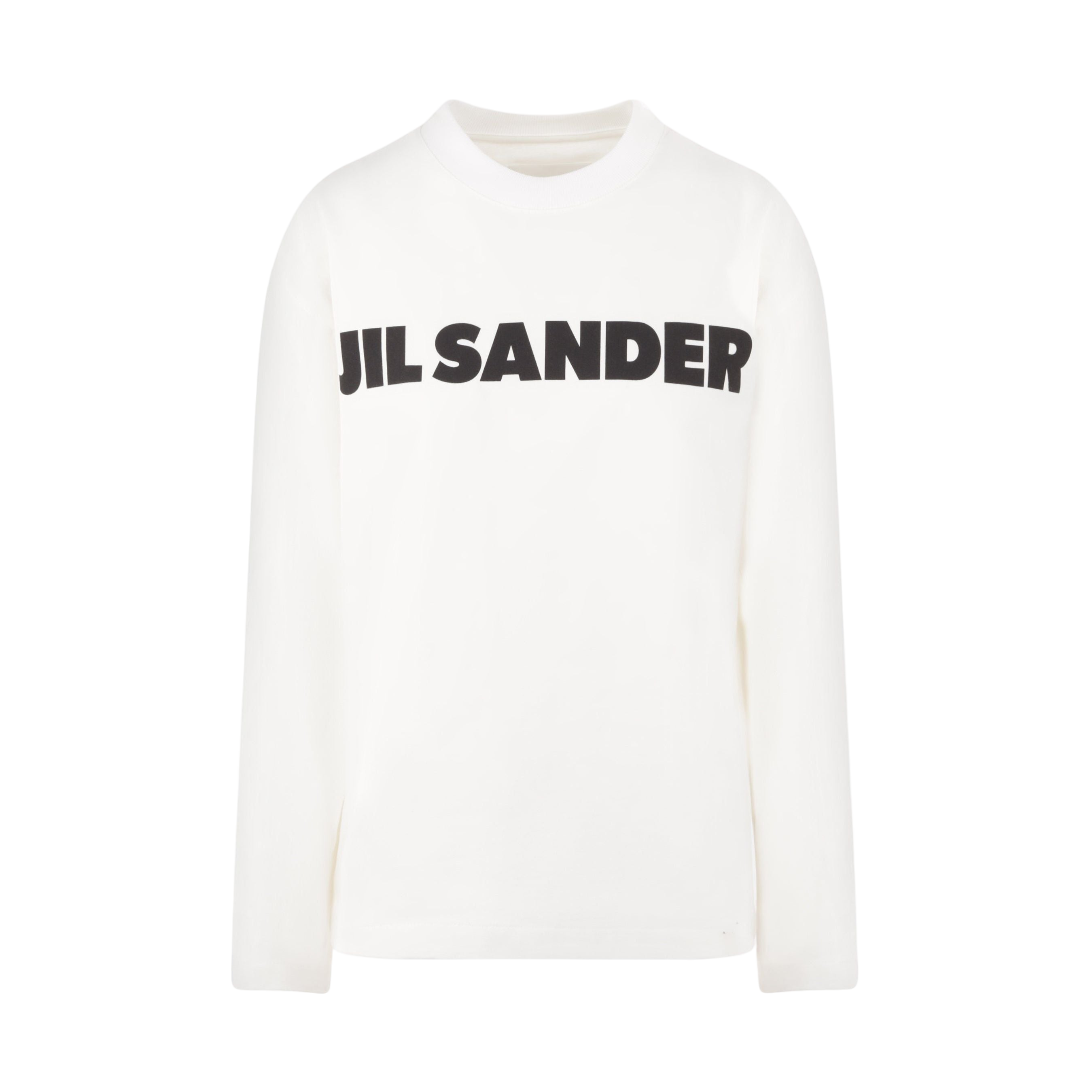 Logo Printed Cotton Long-sleeved T-shirt-JIL SANDER-JOHN JULIA