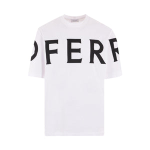 Logo Printed Cotton T-shirt-FERRAGAMO-JOHN JULIA