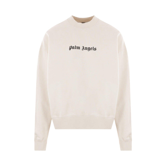 Logo Printed Jersey Sweatshirt-PALM ANGELS-JOHN JULIA