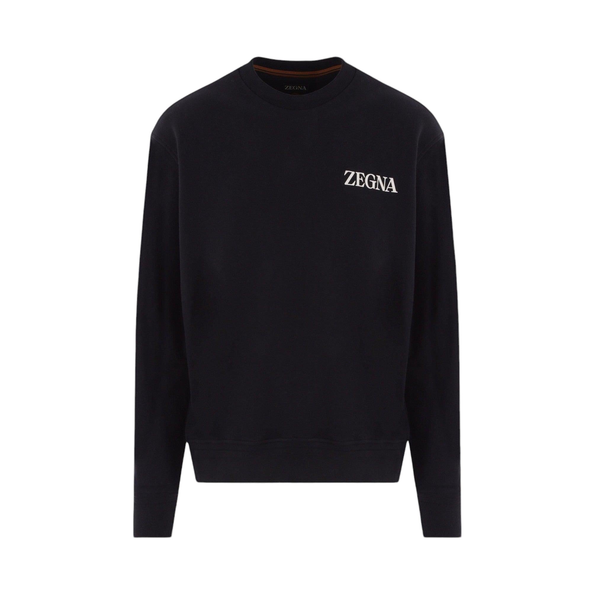 Logo Printed Jersey Sweatshirt-ZEGNA-JOHN JULIA