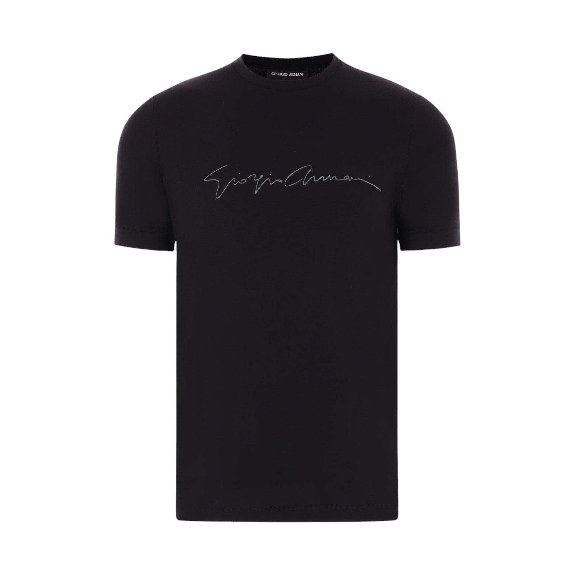 Logo Printed Stretch Viscose T-shirt-GIORGIO ARMANI-JOHN JULIA