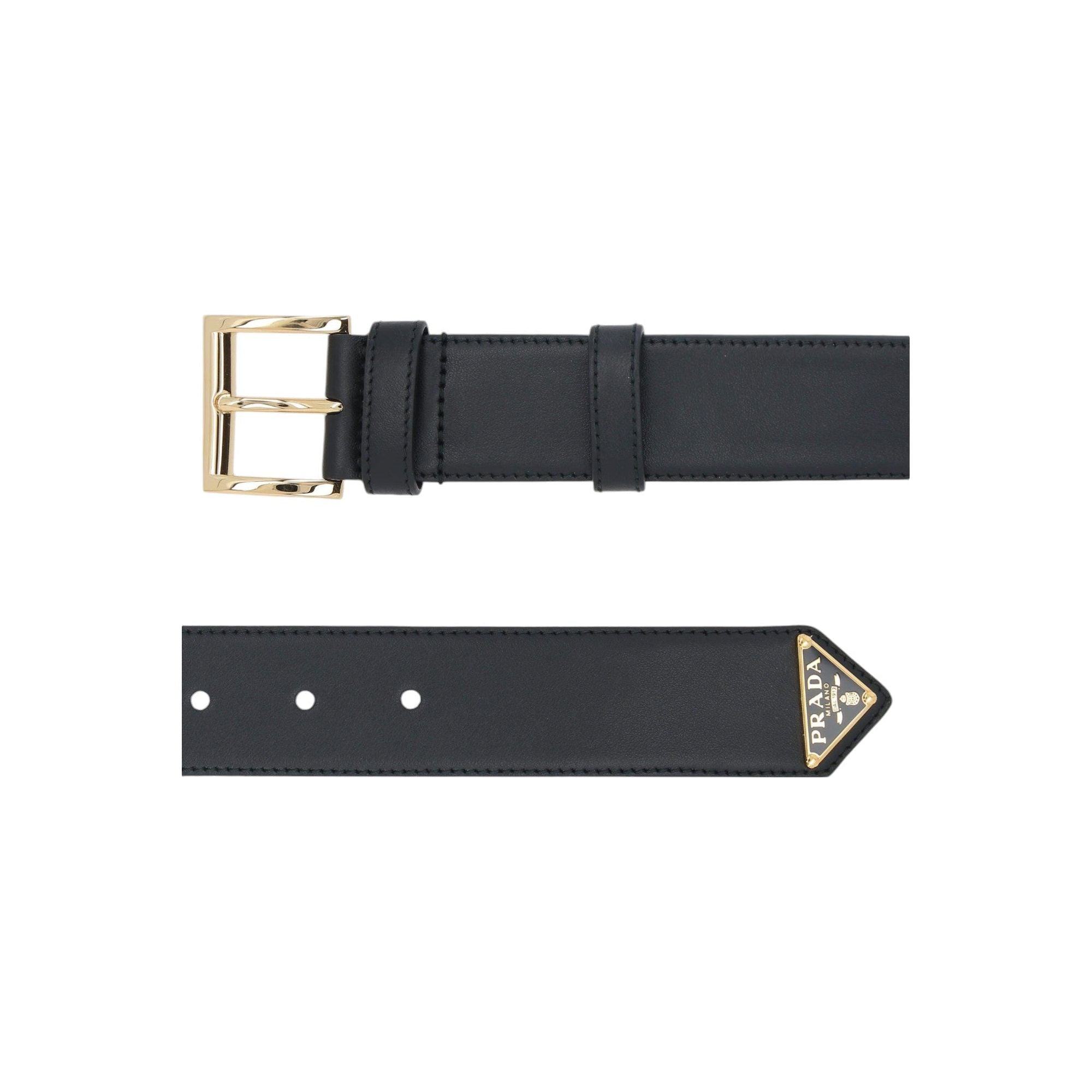 Logo-detailed City Leather Belt-PRADA-JOHN JULIA