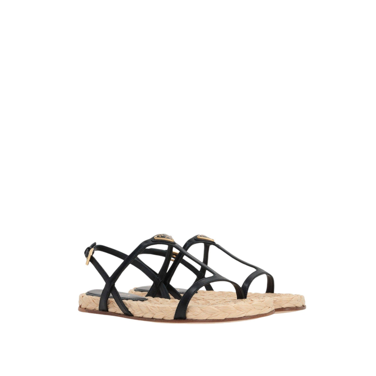 Logo-detailed Nappa Flat Sandals-PRADA-JOHN JULIA